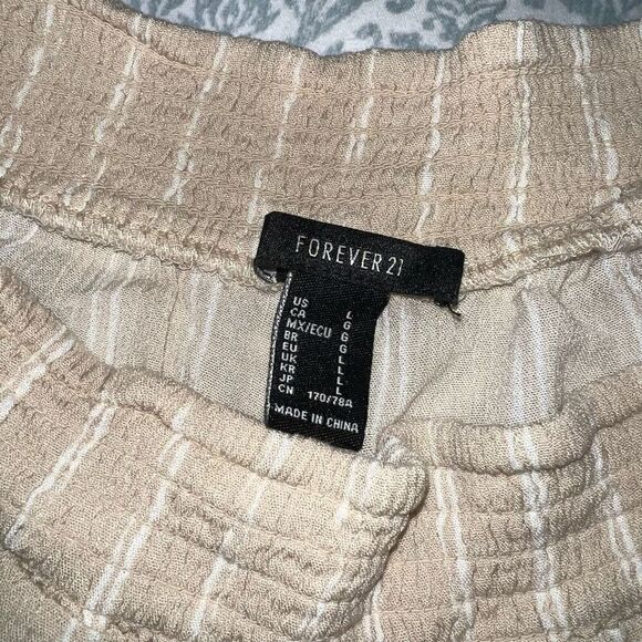 Boho chic beach pants nude flowy coverup linen style pool wide leg size L - Picture 3 of 5